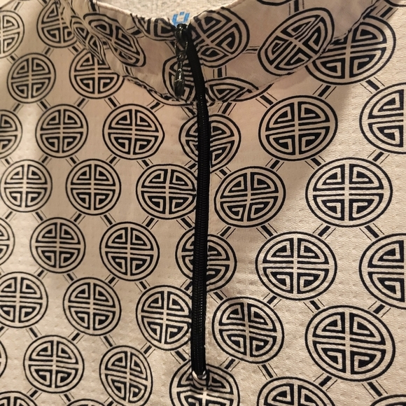 IBKUL Black & White Quarter Zip Lightweight Long Sleeve Shirt Size XL - Picture 5 of 6